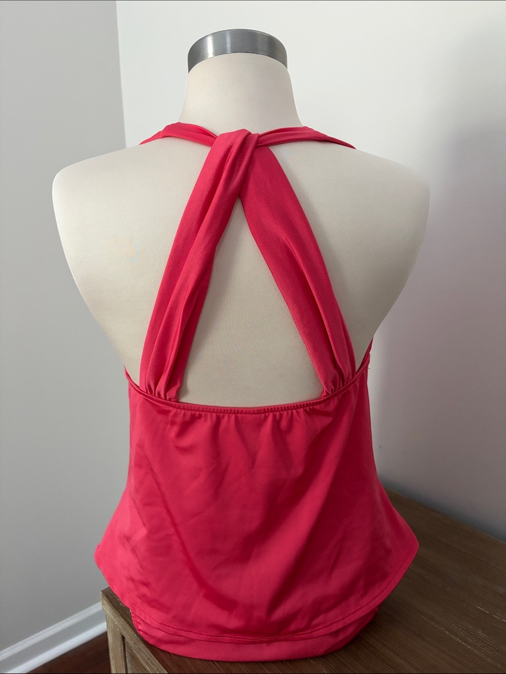 VENUS Bright Salmon Pink Halter Tankini Swimsuit 12 Resort Beach Pool Vacation - Picture 3 of 9